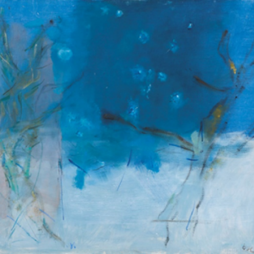 Vinternat, sydvesthimmel, Oluf Høst, 1950